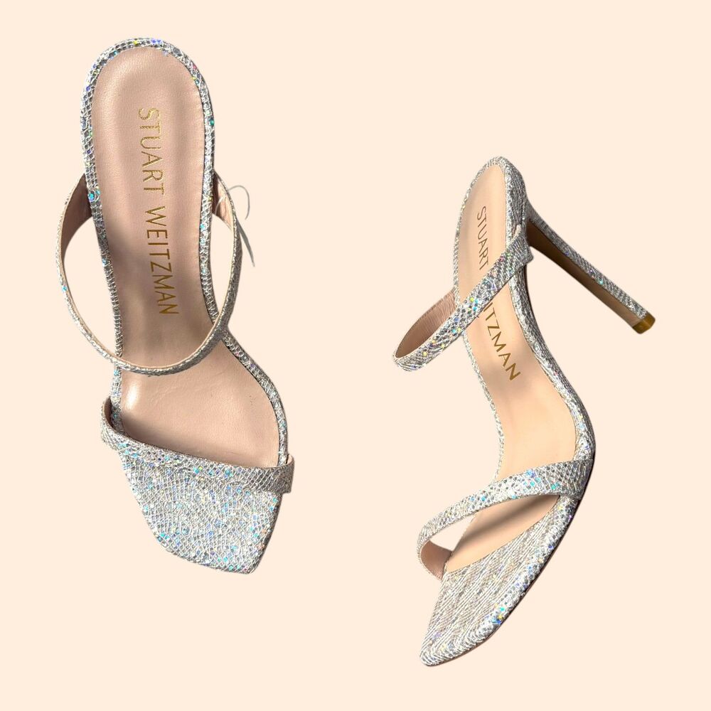 Stuart Weitzman Aleena Glitter Sandals